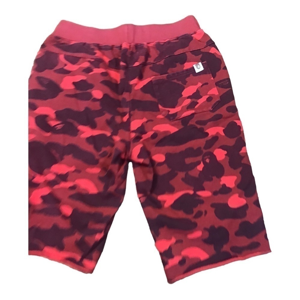 BAPE Men’s XXL Shark Cutoff Sweatpants Shorts Red Camo - Picture 12 of 12